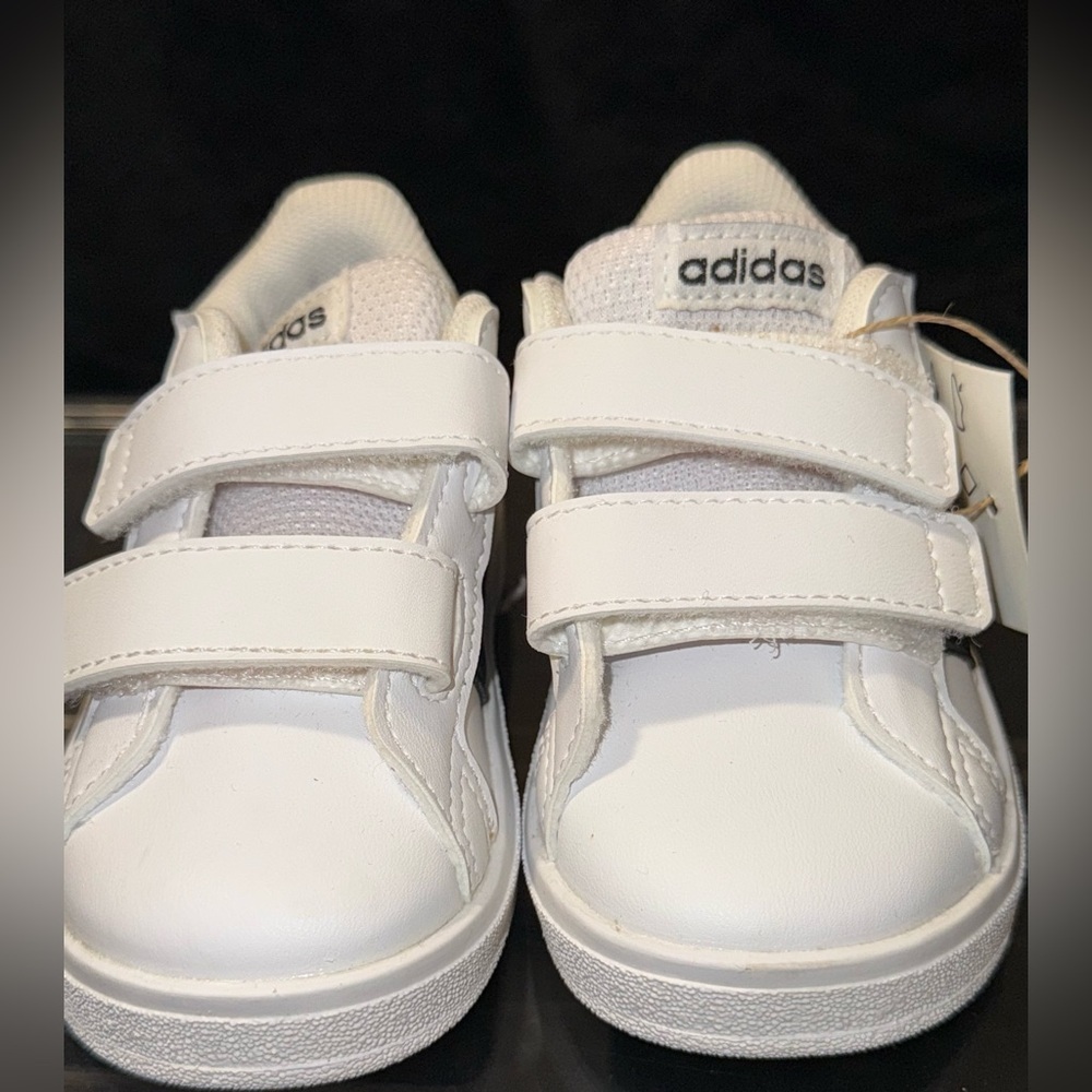 Adidas baby White Black Velcro Strap Sneakers - Picture 6 of 12